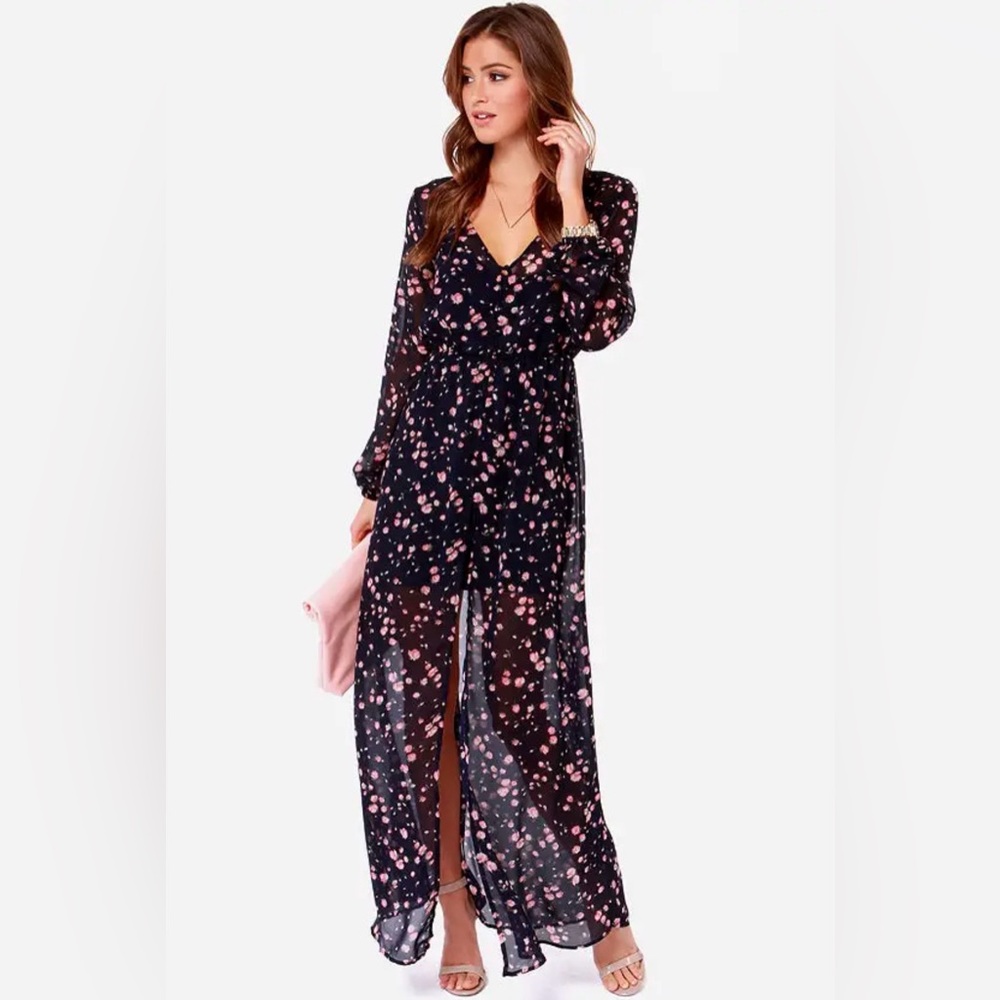 Volcom Let’s Elope Navy Floral Maxi Dress